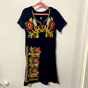 Toddler Girl Arabic Dress Jalabyah - Floral Embroidery- Size 3T - 4T